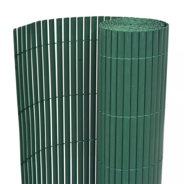 Valla de jardín de doble cara PVC verde 90x300 cm