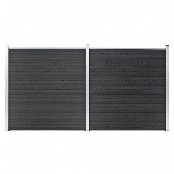 Valla de jardín de WPC gris 353x186 cm