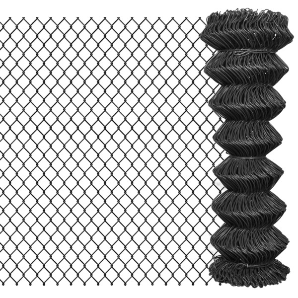 Valla de tela metálica acero gris 15x1.25 m