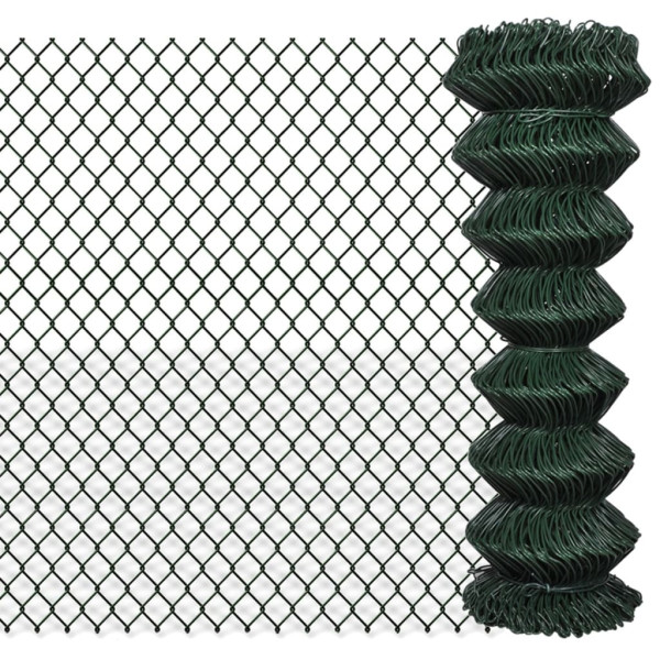 Valla de tela metálica acero verde 1.25x15 m