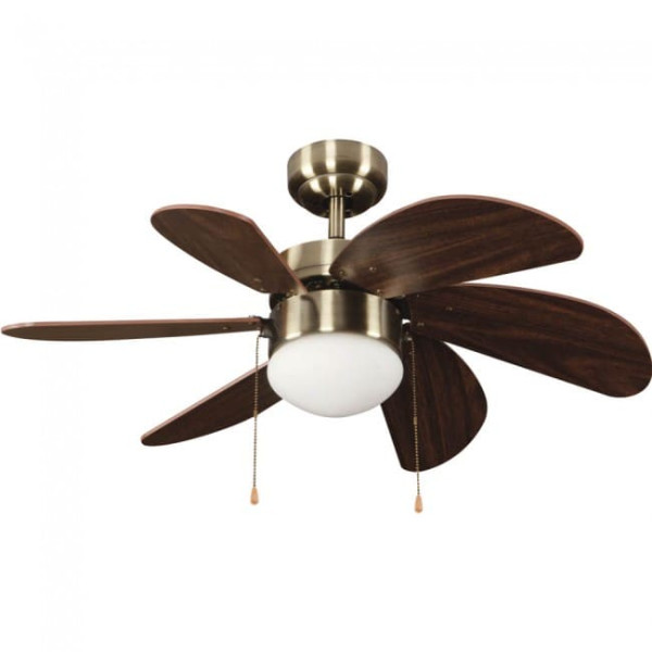Ventilador de techo con luz Basic Marrón