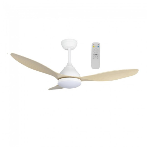 Ventilador de techo LED Cavil Blanco+Madera CCT Dim (20W)