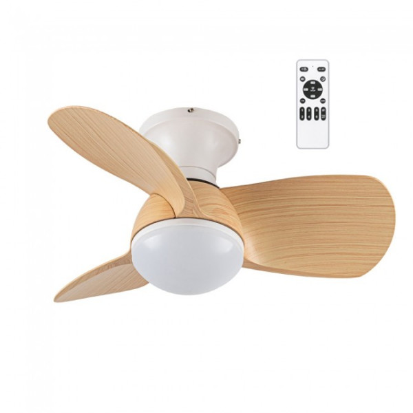 Ventilador de techo LED Mancado Blanco+Haya CCT Dim (20W)