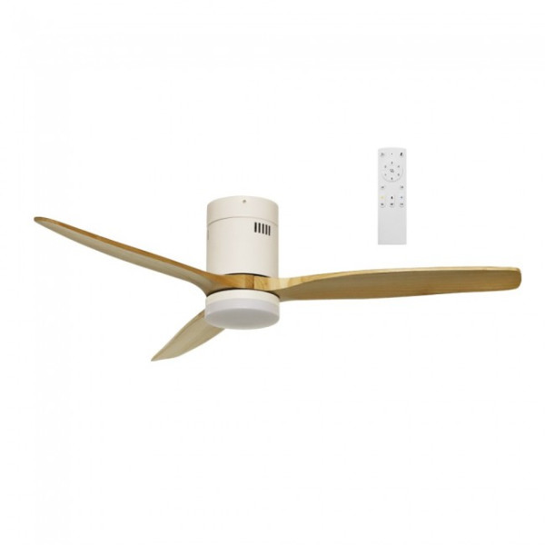 Ventilador de techo LED Won Blanco+Madera CCT (15W)