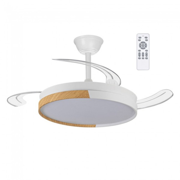 Ventilador LED aspas plegables Arpino Blanco CCT Dim (45W)