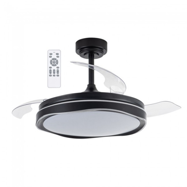 Ventilador LED aspas plegables Goan Negro CCT Dim (72W)