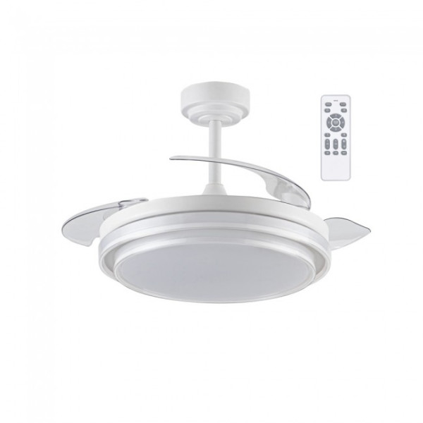 Ventilador LED aspas plegables Mesina Blanco CCT Dim (72W)