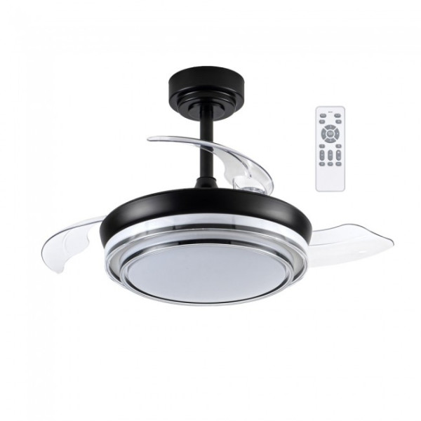 Ventilador LED aspas plegables Mesina Mini Negro CCT Dim (46W)
