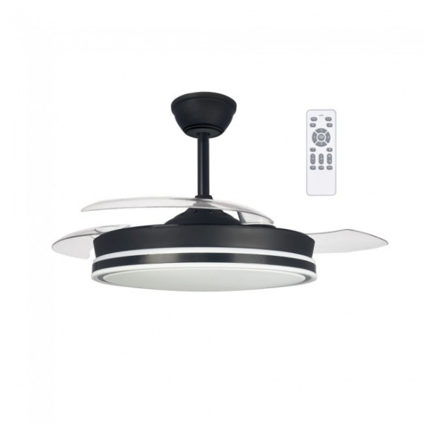Ventilador LED aspas plegables Surpino Negro CCT Dim (45W)