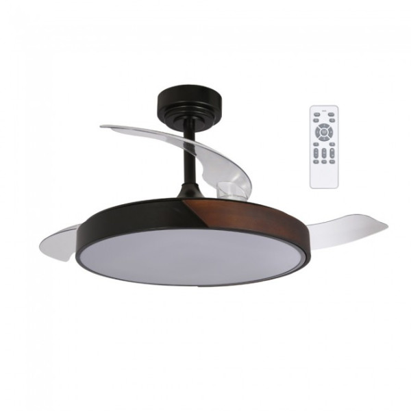 Ventilador LED aspas plegables Terno Negro CCT Dim (72W)