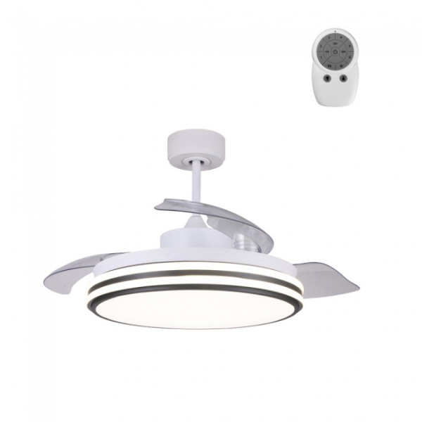 Ventilador LED con aspas plegables Garin Blanco CCT (35W)