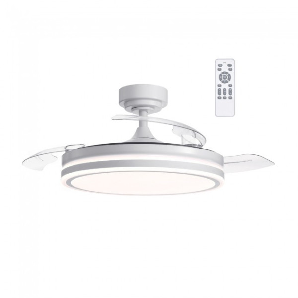 Ventilador LED con aspas plegables Perla Blanco CCT (72W)