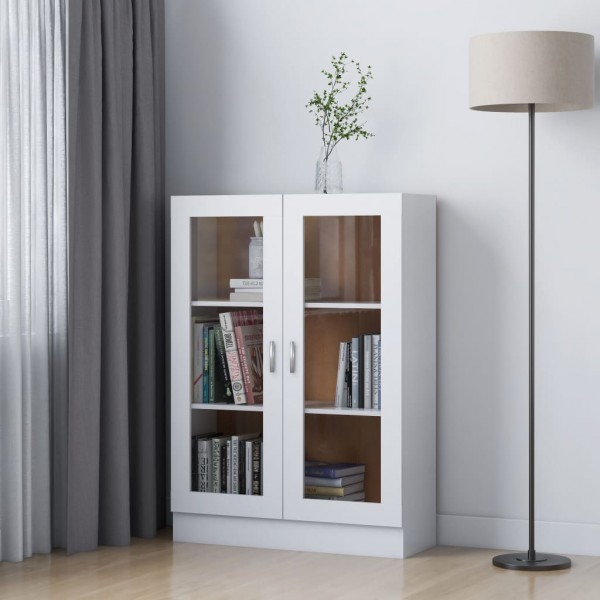 Vitrina de madera contrachapada blanco 82.5x30.5x115 cm