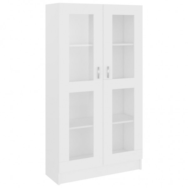 Vitrina de madera contrachapada blanco 82.5x30.5x150 cm