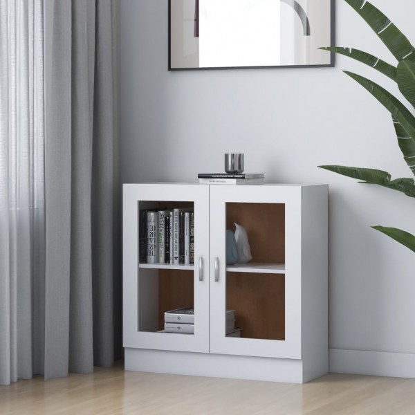 Vitrina de madera contrachapada blanco 82.5x30.5x80 cm