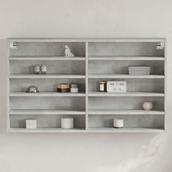 Vitrina de madera de ingeniería gris hormigón 100x15x58 cm