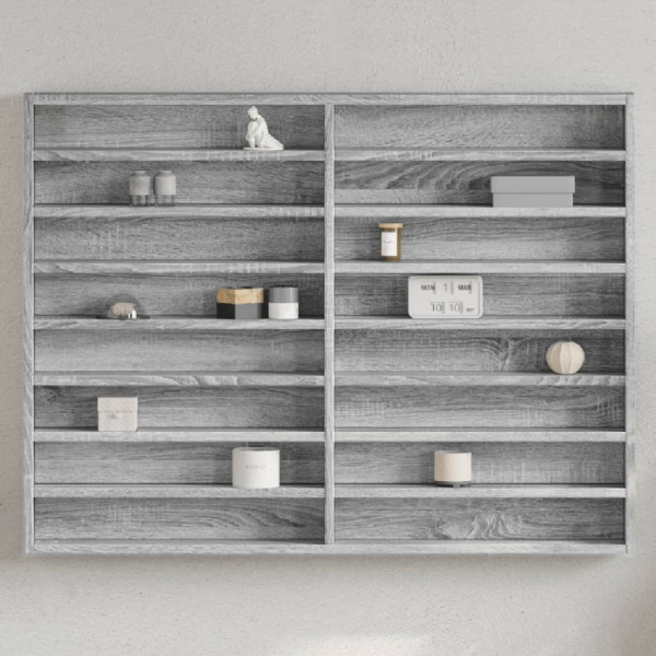Vitrina de madera de ingeniería gris Sonoma 100x8.5x75 cm
