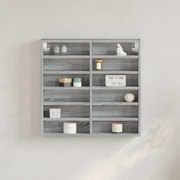 Vitrina de madera de ingeniería gris Sonoma 60x8.5x58 cm