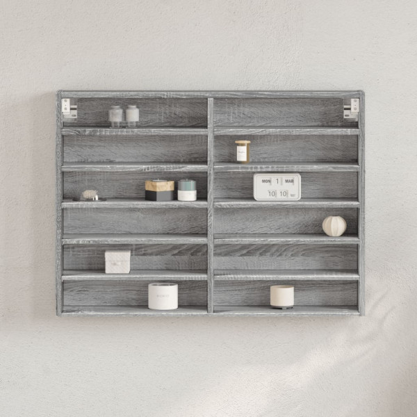 Vitrina de madera de ingeniería gris Sonoma 80x8.5x58 cm