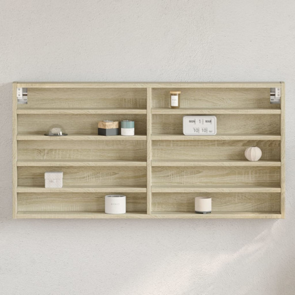 Vitrina de madera de ingeniería roble Sonoma 100x8.5x50 cm