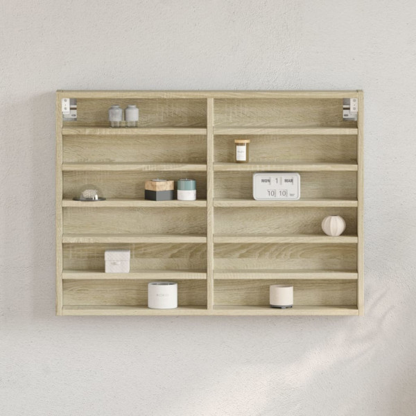 Vitrina de madera de ingeniería roble Sonoma 80x8.5x58 cm