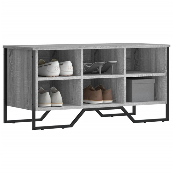 Zapatero de madera de ingeniería gris Sonoma 90x38x45.5 cm
