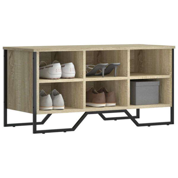 Zapatero de madera de ingeniería roble Sonoma 90x38x45.5 cm