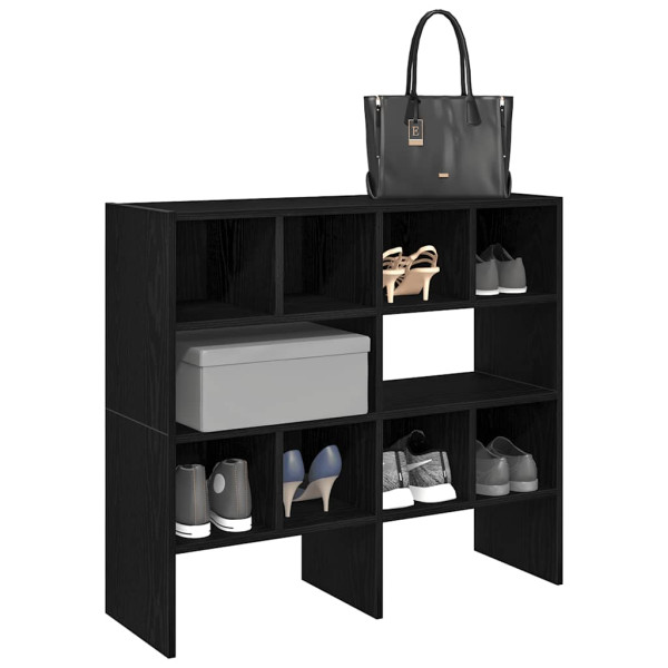 Zapateros 2 uds apilables roble negro 89.5x30x40 cm